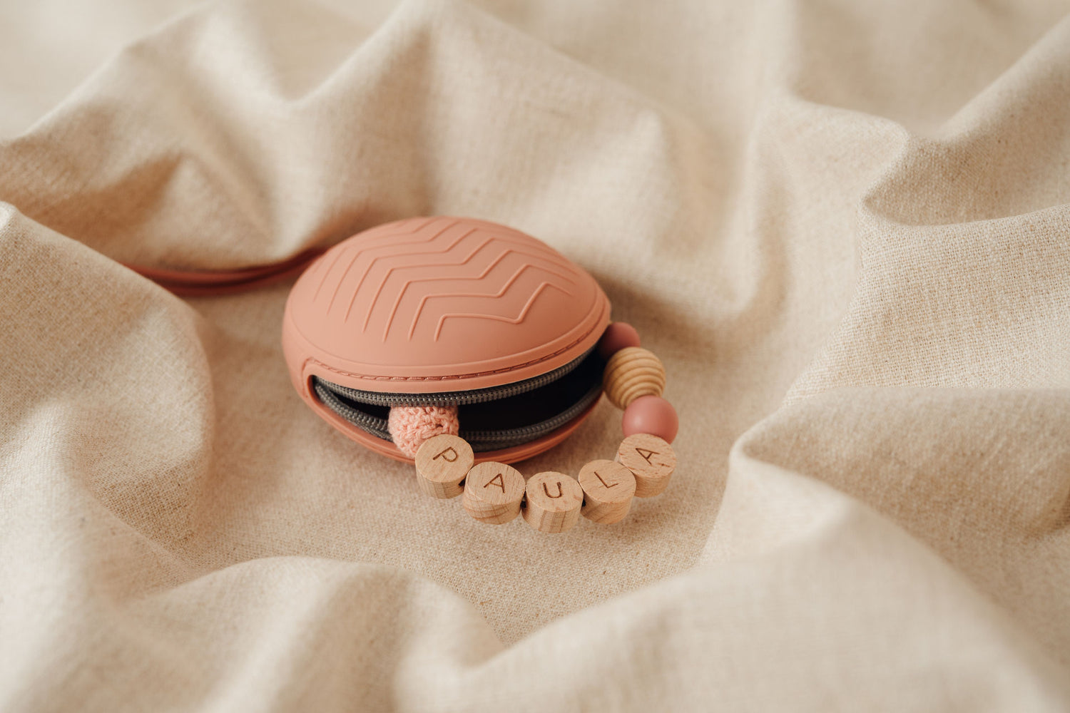 Schnullerketten Aufbewahrungs-Bx Silikon altrosa